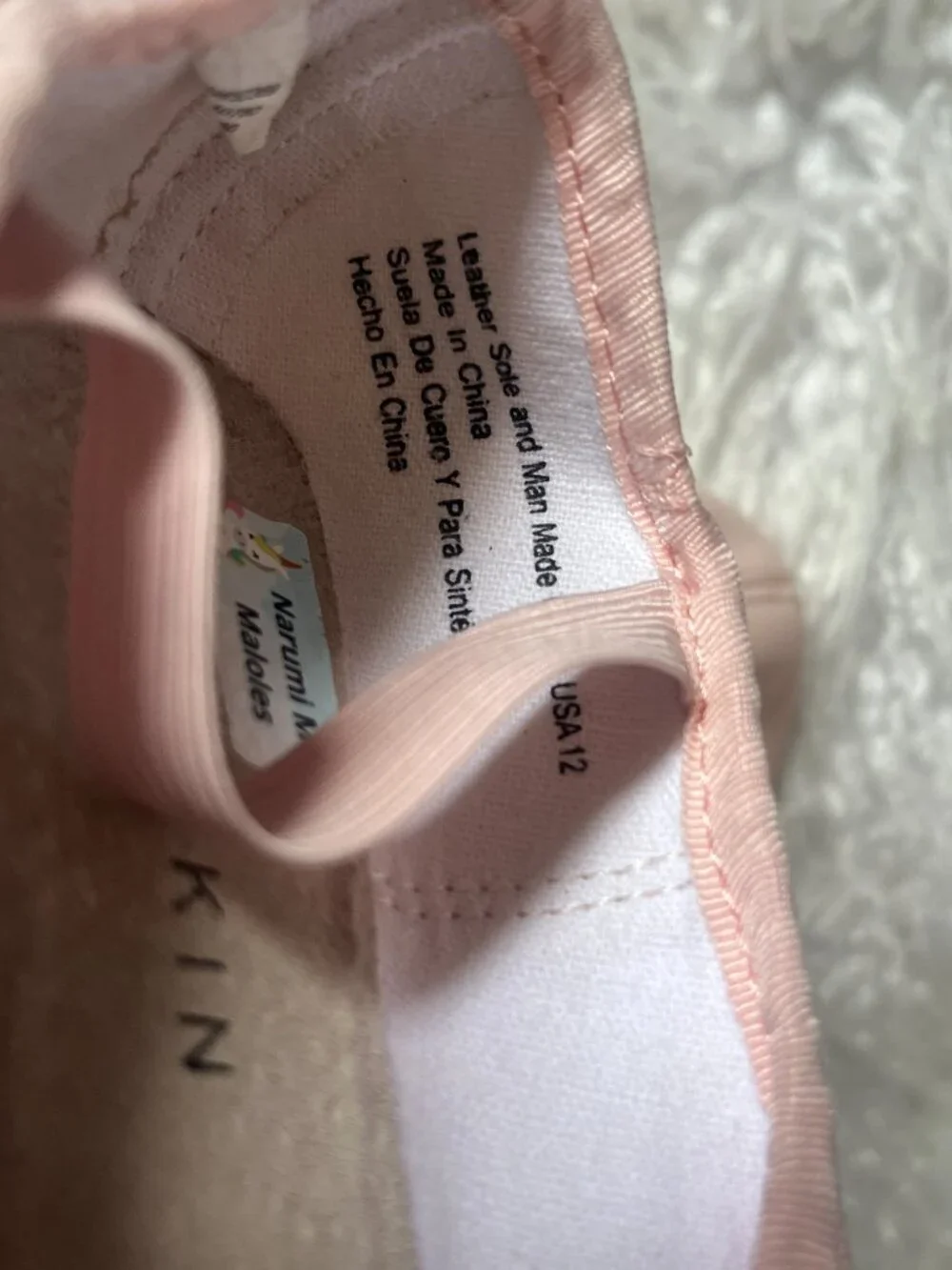 Danskin kids ballet shoes  size 12